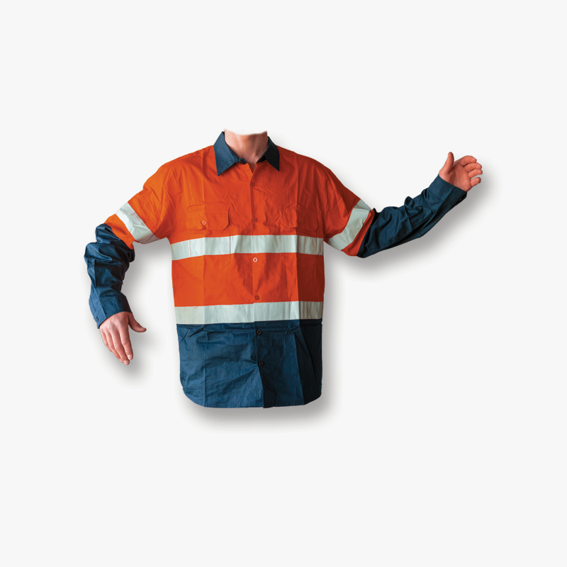 Men's Hi Vis 100% Cotton Work Shirt